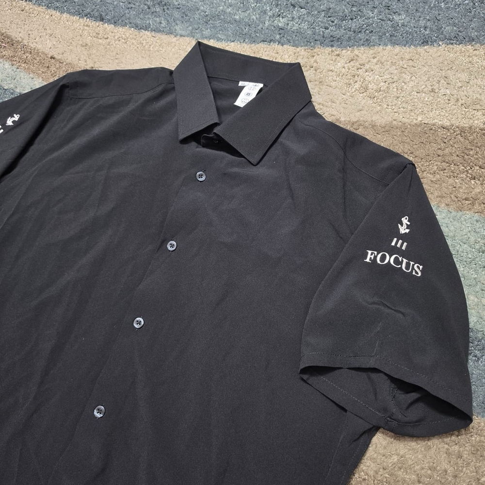 State & Liberty Mens XL Black Performance Dress Shirt Stretch Athletic Fit